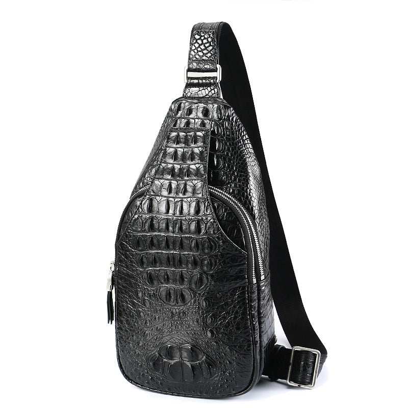 Men's Attractive Glamorous Crocodile Bone Leather Men's Chest Bags