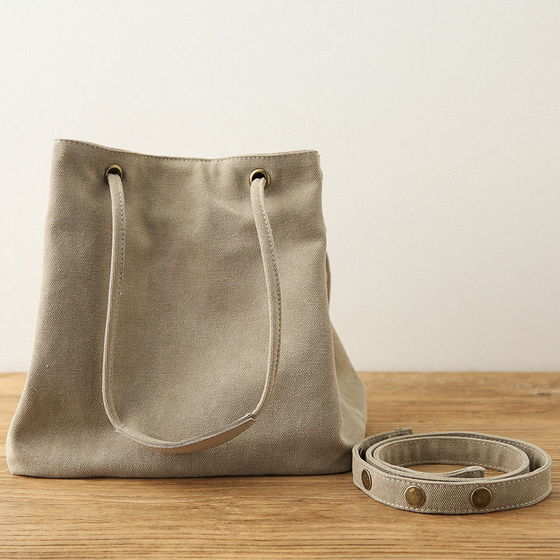 Women's Canvas Cotton Linen Artistic Simple Preppy Shoulder Bags