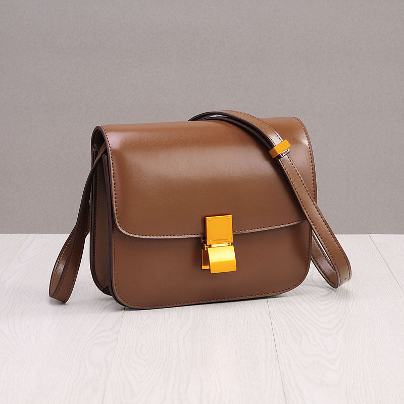 Women's Fashion Stewardess Retro Cow Leather Crossbody Bags
