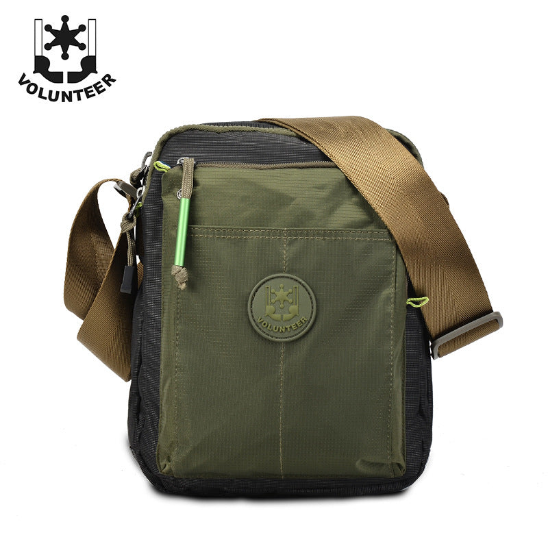 Men's Vertical Design Retro Fashion Waterproof Nylon Men's Messenger Bags