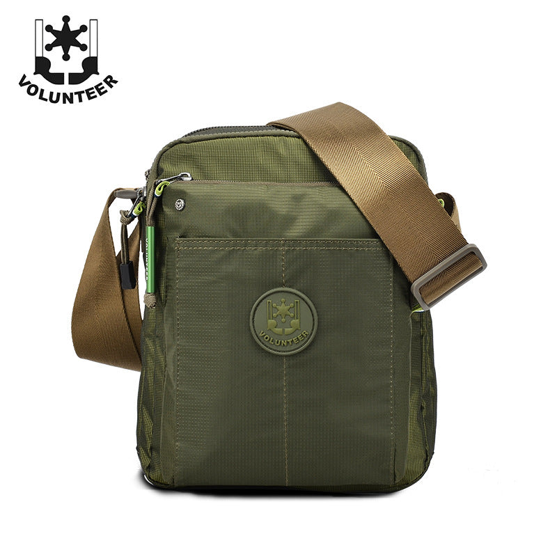 Men's Vertical Design Retro Fashion Waterproof Nylon Men's Messenger Bags