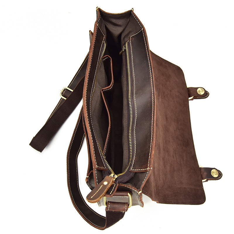 Men's Genuine Leather Crazy Horse Top Layer Men's Shoulder Bags