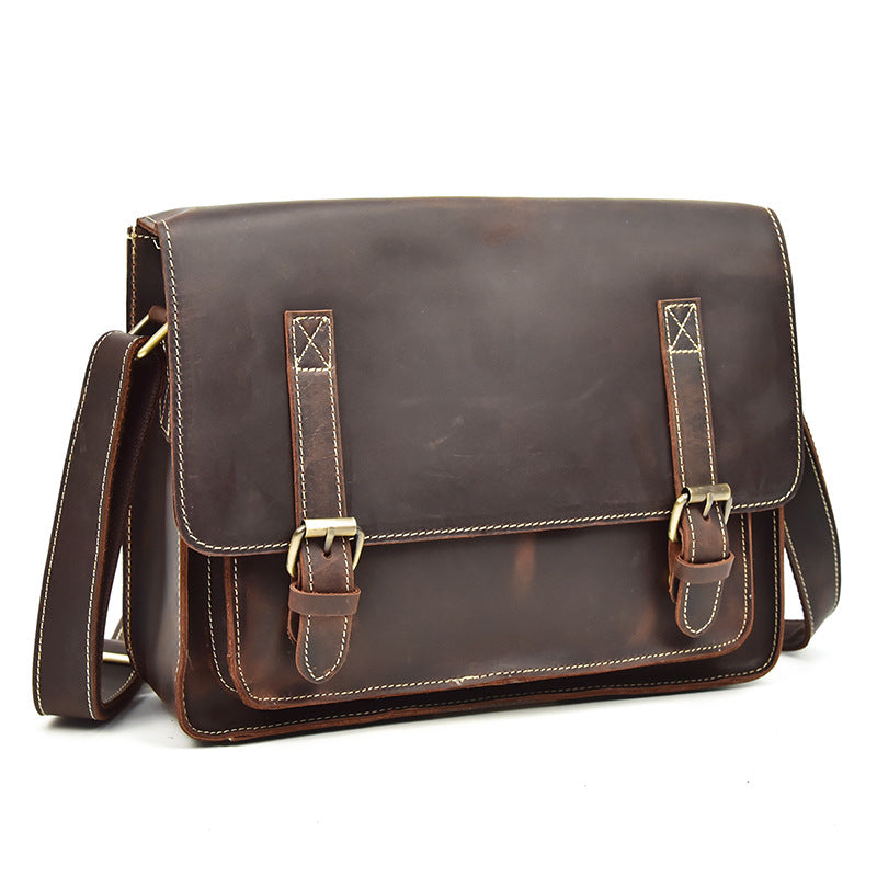 Men's Genuine Leather Crazy Horse Top Layer Men's Shoulder Bags