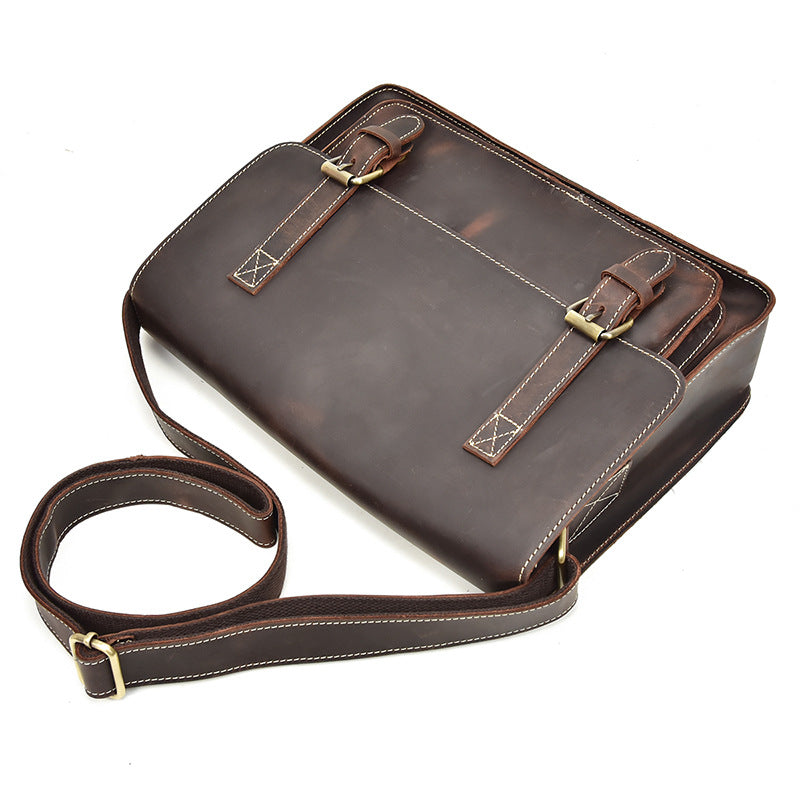Men's Genuine Leather Crazy Horse Top Layer Men's Shoulder Bags