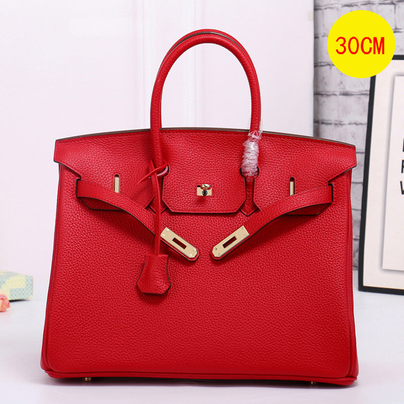 Pattern Genuine Cattlehide Leather Surface Large Capacity Handbags