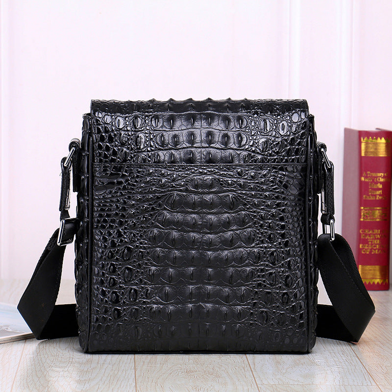 Men's Crocodile Pattern Business Vertical Cowhide Men's Messenger Bags