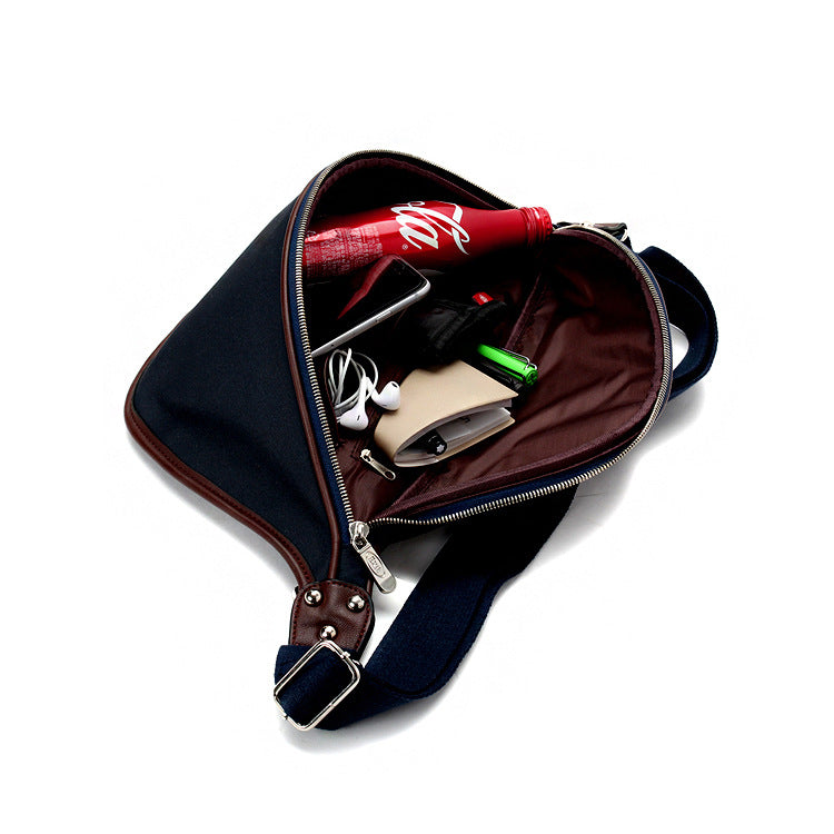 Men's Korean Style Patchwork Household Fashion Single Men's Chest Bags