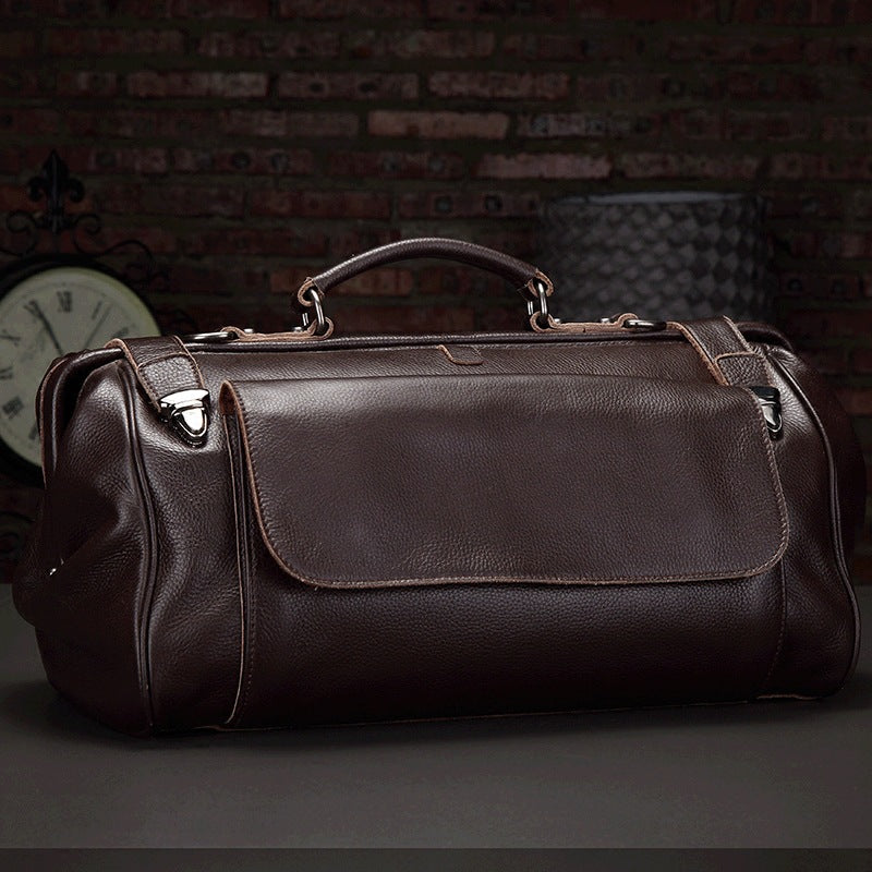 Men's First Layer Cowhide Business One Short Travel Bags