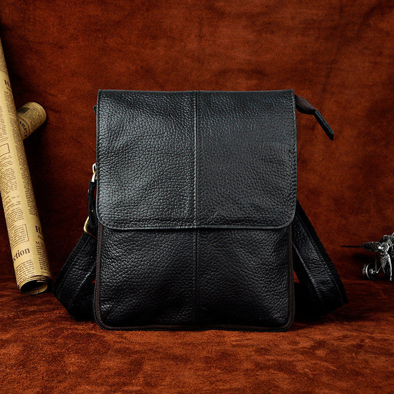 Men's Top Layer Oil Wax Skin Cowhide One Men's Chest Bags