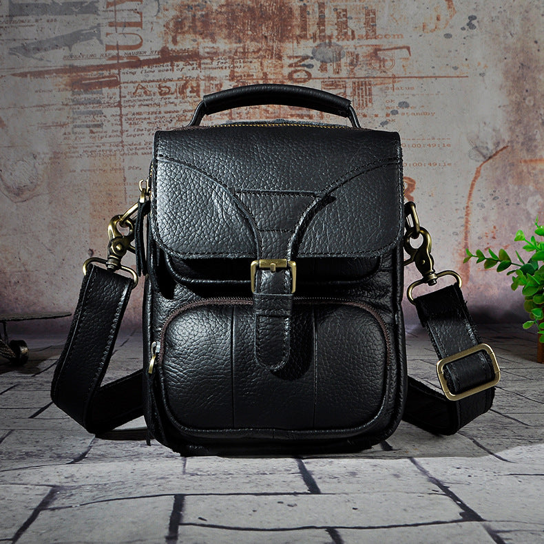 Men's Layer Crazy Horse Skin Cowhide Retro Trendy Men's Chest Bags