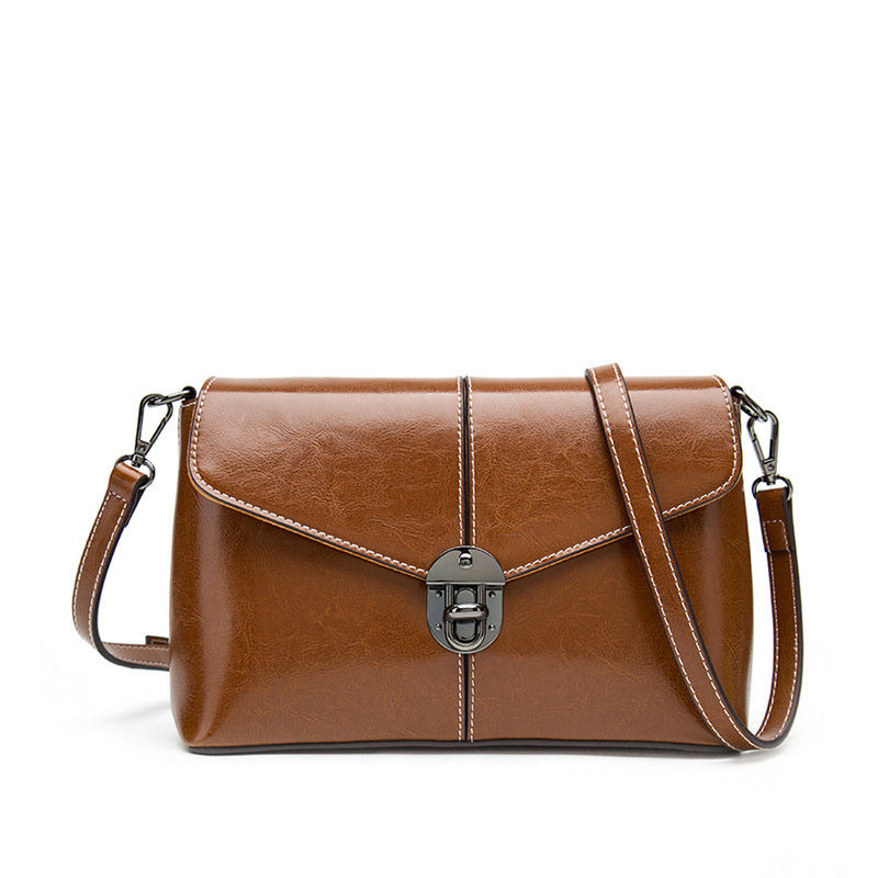Women's Korean Style Oil Wax Cow Leather Backpacks