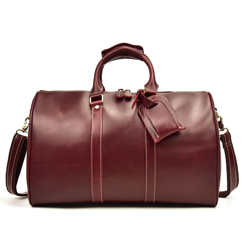 Crazy Horse Leather Unisex Fashion Wine Travel Bags