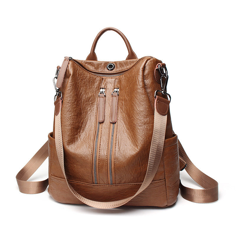 Women's Fashion Korean Fashionable Soft Leather Backpacks