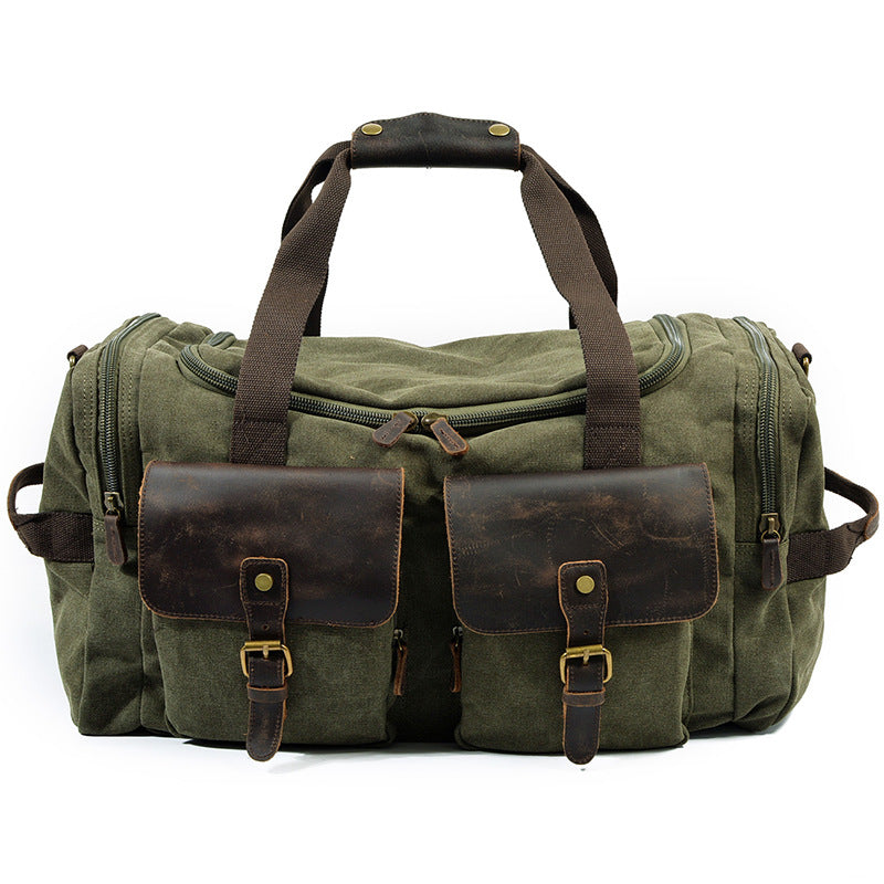 Men's Horse Leather Canvas Traveling Portable Large Capacity Travel Bags