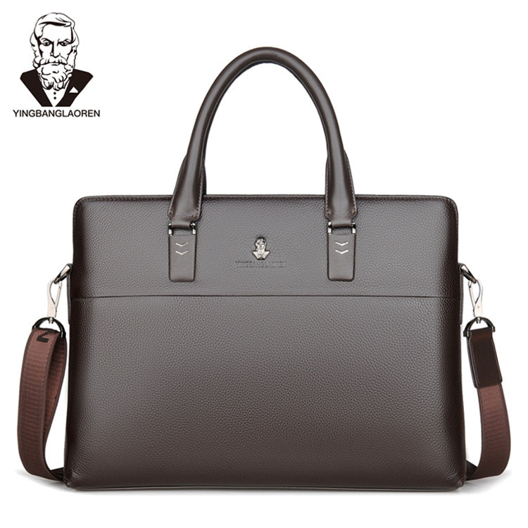 Men's Business Computer Genuine Leather First Layer Men's Handbags