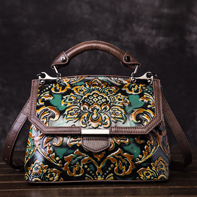 Women's Vintage Leather Portable Female National Style Handbags