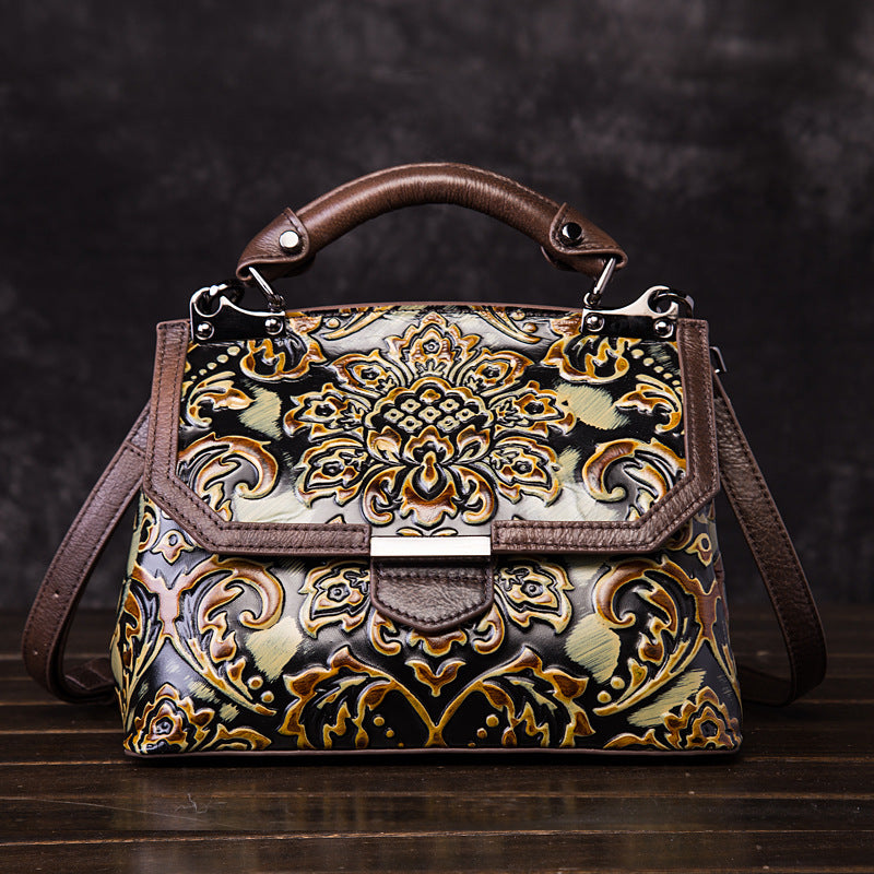 Women's Vintage Leather Portable Female National Style Handbags