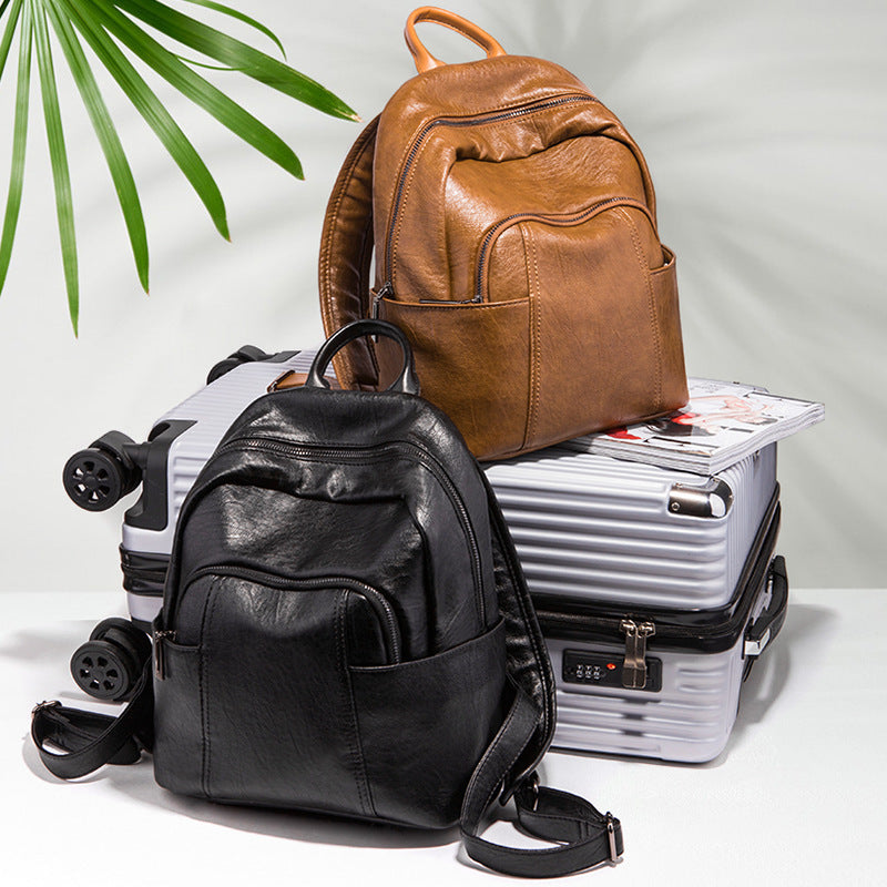 Women's Fashion Spring Korean Large Capacity Soft Backpacks