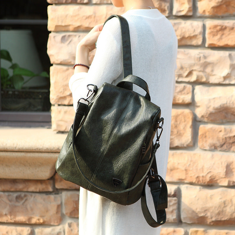 Women's Korean Style Fashionable Genuine Leather Backpacks