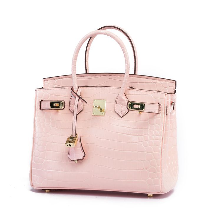 Women's Charming Crocodile Pattern Platinum Leather Handbags