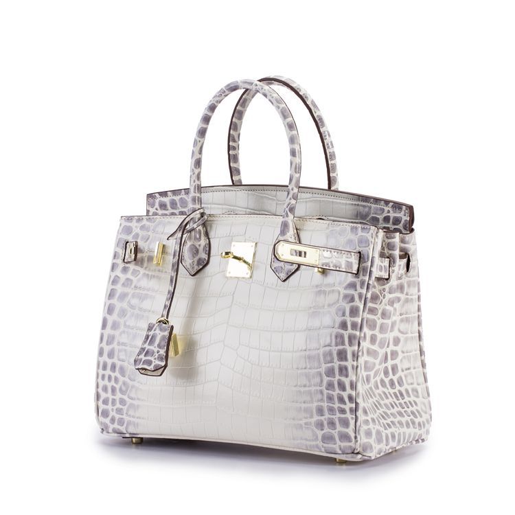 Women's Charming Crocodile Pattern Platinum Leather Handbags