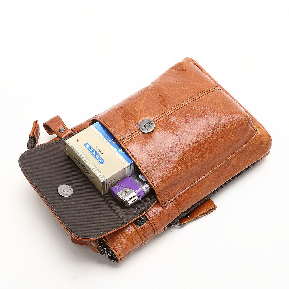 Men's Authentic Leather Mobile With Strap First Phone Bags