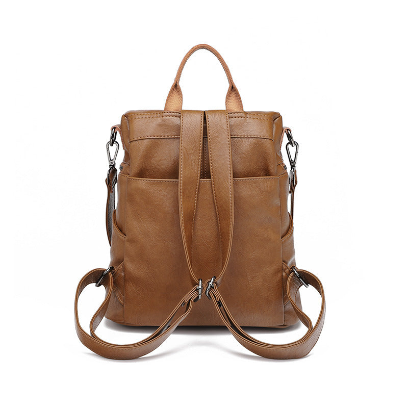 Classic Women's Classy Leather Large Capacity Backpacks