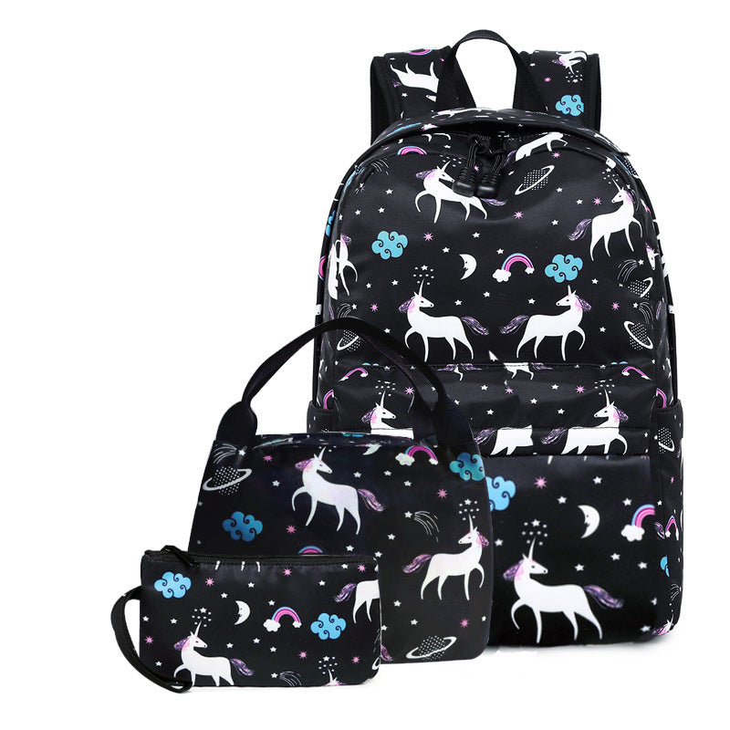 Primary Cartoon Unicorn Thermal Insulated Lunch Pencil Elementary School Students' Schoolbags