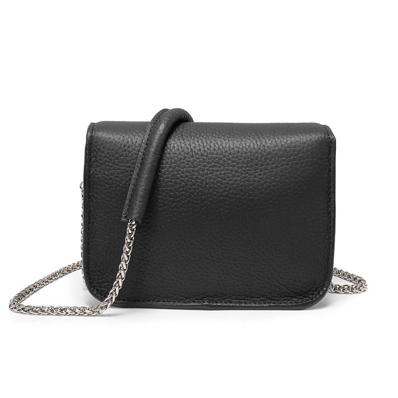 Women's Lychee Pattern Fashion Top Layer Cowhide Shoulder Bags