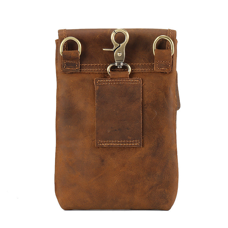 Men's Crazy Horse Leather First Layer Cowhide Men's Waist Packs