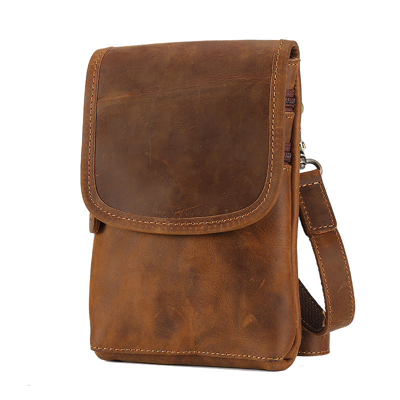 Men's Crazy Horse Leather First Layer Cowhide Men's Waist Packs