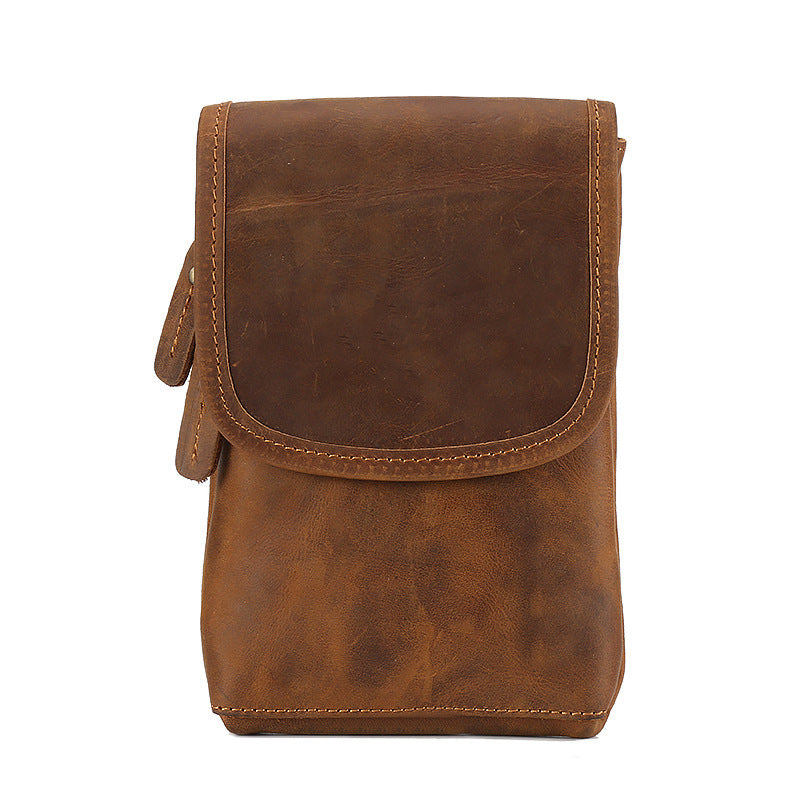 Men's Crazy Horse Leather First Layer Cowhide Men's Waist Packs