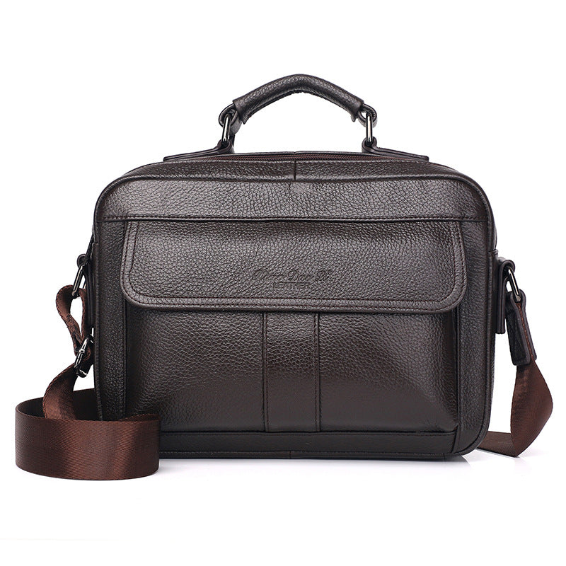 Men's Genuine Leather Trendy Layer Cowhide Portable Men's Messenger Bags