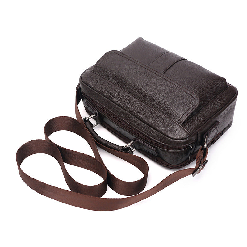 Men's Genuine Leather Trendy Layer Cowhide Portable Men's Messenger Bags