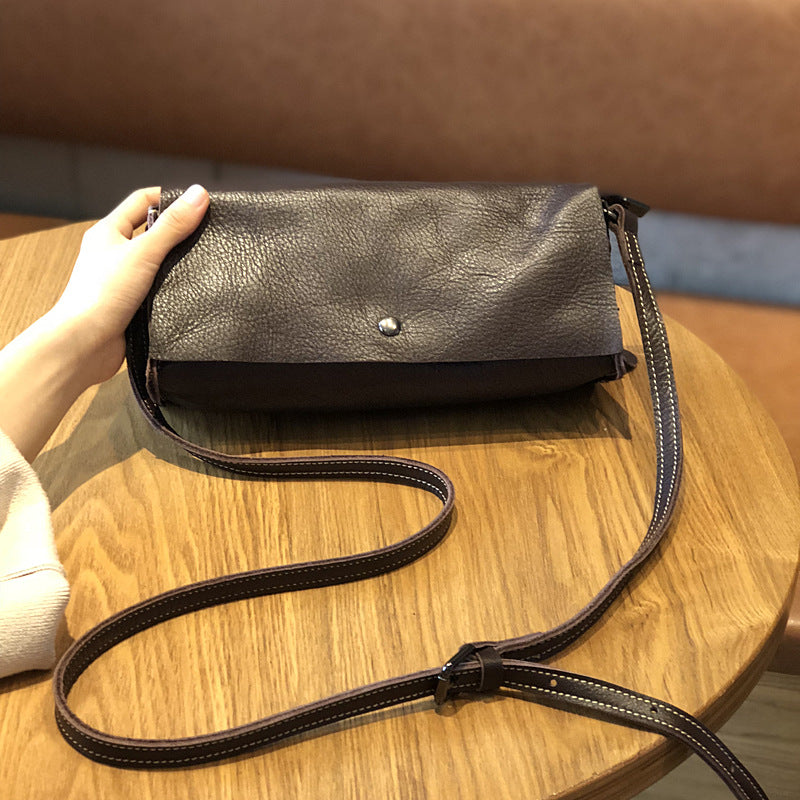 Women's Genuine Leather Korean Style Mori Closed Crossbody Bags