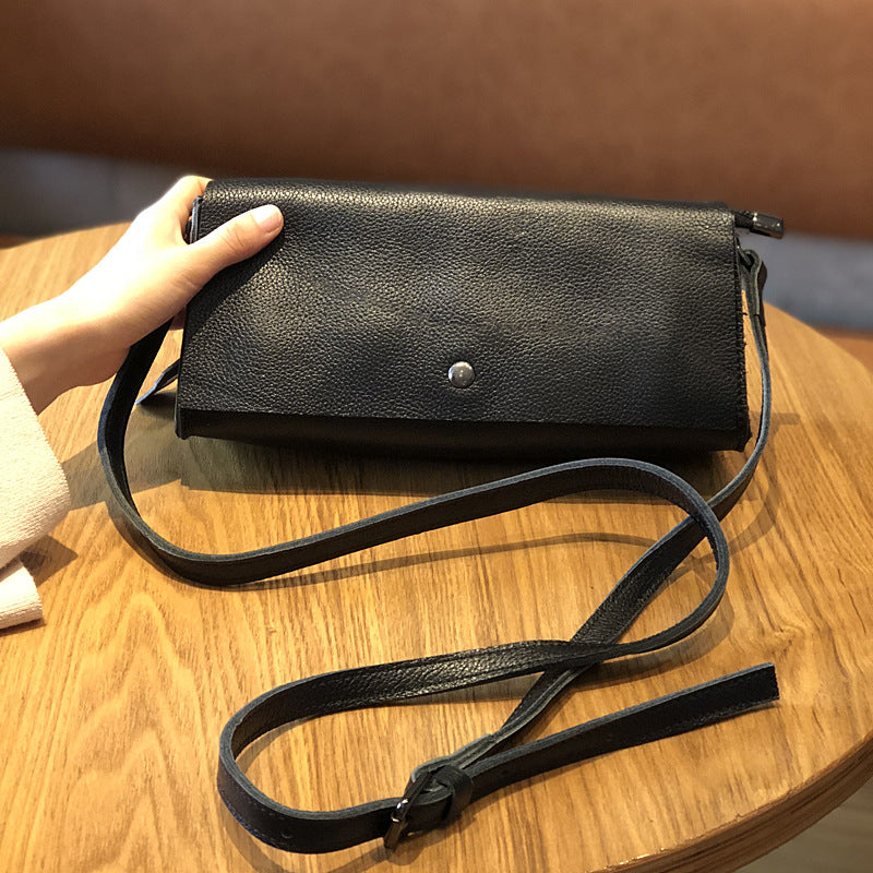 Women's Genuine Leather Korean Style Mori Closed Crossbody Bags