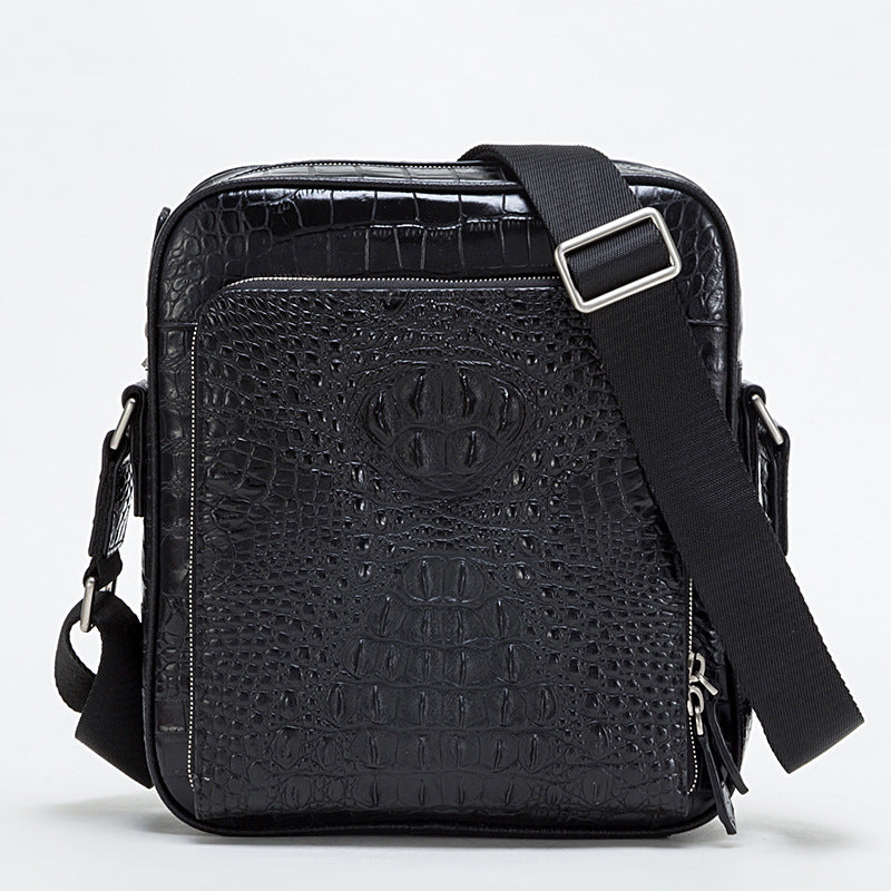 Men's One Zipper Cowhide Business Vertical Men's Shoulder Bags