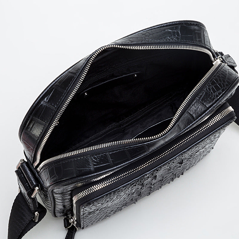 Men's One Zipper Cowhide Business Vertical Men's Shoulder Bags
