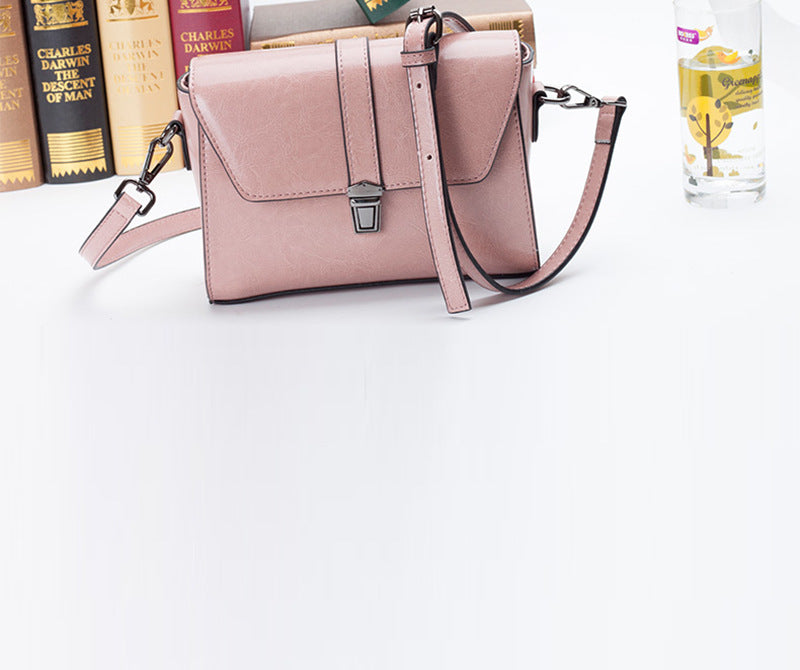 Women's Korean Style Oil Wax Cow Leather Backpacks