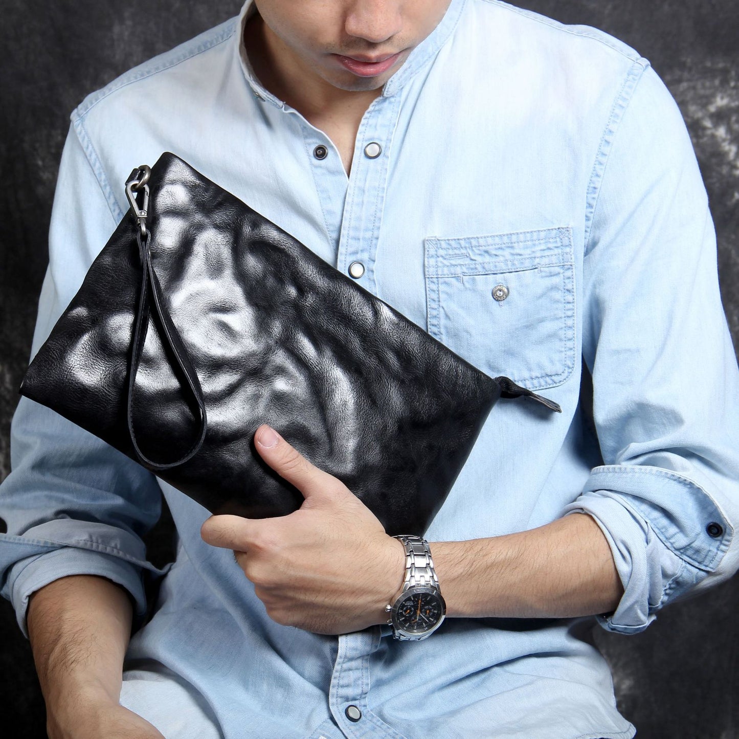 Women's & Men's & Simple Retro First Layer Cowhide Men's Handbags