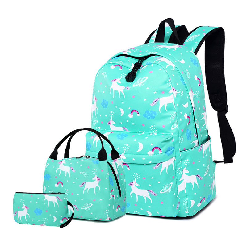 Primary Cartoon Unicorn Thermal Insulated Lunch Pencil Elementary School Students' Schoolbags