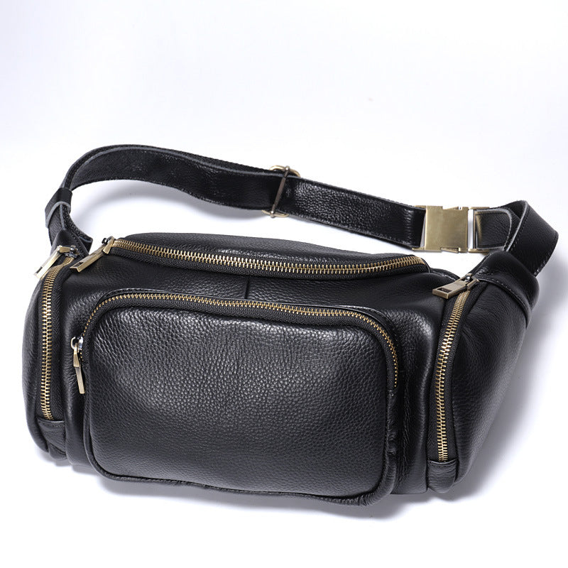 Men's Capacity Genuine Leather Leisure First Layer Men's Waist Packs