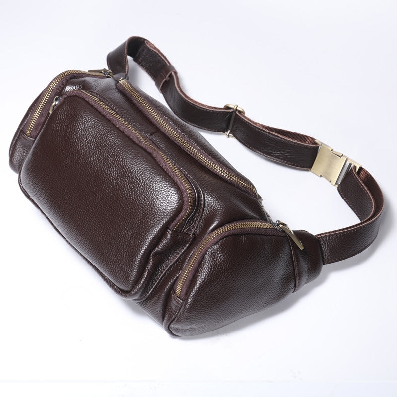 Men's Capacity Genuine Leather Leisure First Layer Men's Waist Packs