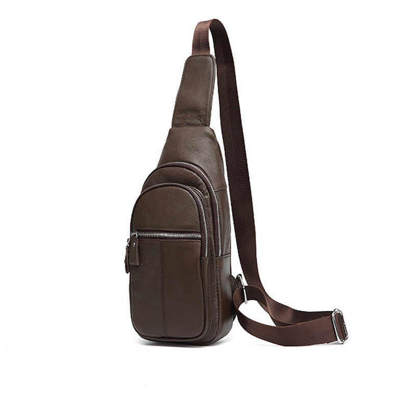 Men's Cowhide Fashion Korean Style Leisure Men's Chest Bags