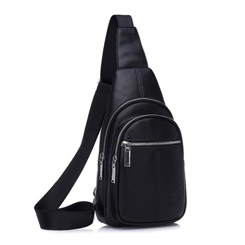 Men's Cowhide Fashion Korean Style Leisure Men's Chest Bags
