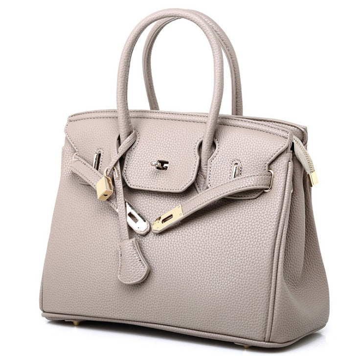 Women's Fashion Zipper Litchi Pattern One Shoulder Bags