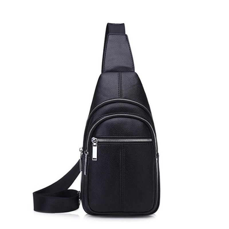 Men's Cowhide Fashion Korean Style Leisure Men's Chest Bags