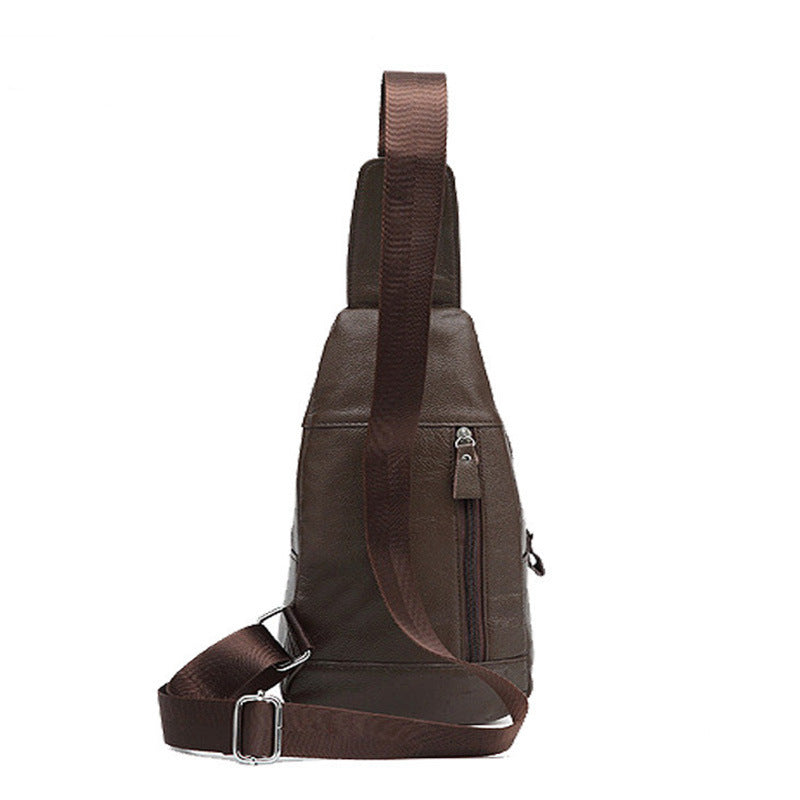 Men's Cowhide Fashion Korean Style Leisure Men's Chest Bags
