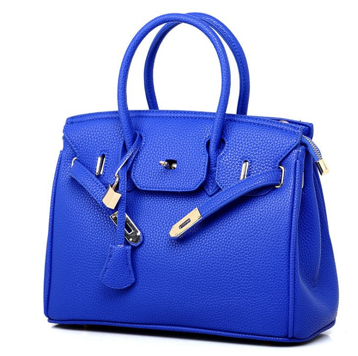 Women's Fashion Zipper Litchi Pattern One Shoulder Bags