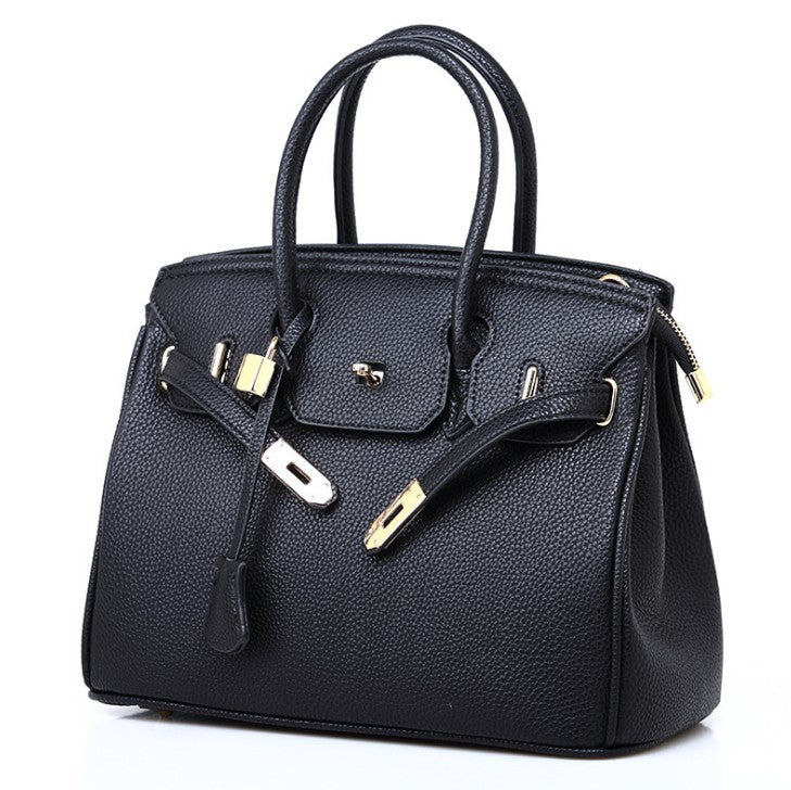 Women's Fashion Zipper Litchi Pattern One Shoulder Bags